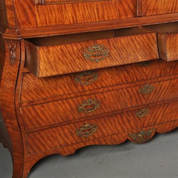Grote foto antieke kast satijnhouten hollands kabinet ca. 1775 no.511854 antiek en kunst stoelen en banken
