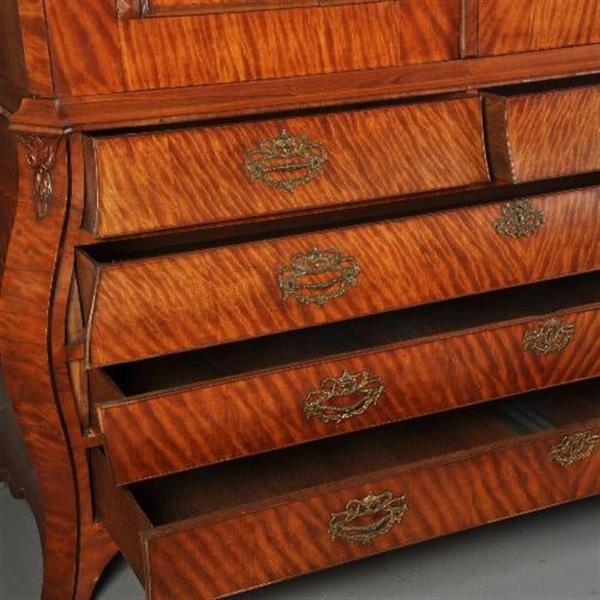 Grote foto antieke kast satijnhouten hollands kabinet ca. 1775 no.511854 antiek en kunst stoelen en banken