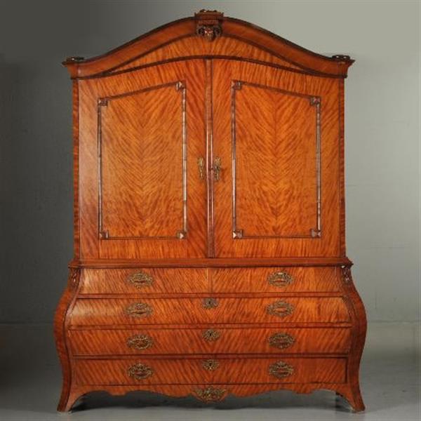 Grote foto antieke kast satijnhouten hollands kabinet ca. 1775 no.511854 antiek en kunst stoelen en banken