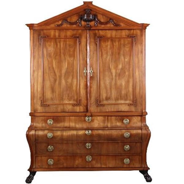 Grote foto antieke kast hollands louis seize kabinet ca. 1780 in blond mahonie met 13 laden no.570332 antiek en kunst stoelen en banken