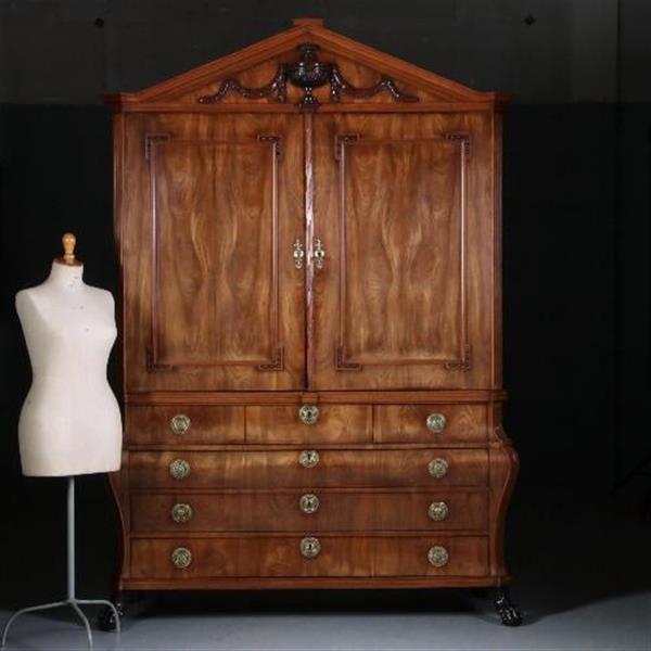 Grote foto antieke kast hollands louis seize kabinet ca. 1780 in blond mahonie met 13 laden no.570332 antiek en kunst stoelen en banken