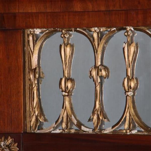Grote foto antieke spiegels shouwspiegel in mahonie met goud maaswerk in de kroon 1830 no.571034 hoogte 1 antiek en kunst spiegels