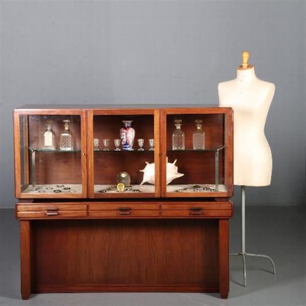 Grote foto antieke kast mahonie vitrine amsterdamse school ca. 1915 met 4 kine laden no.591036 antiek en kunst stoelen en banken