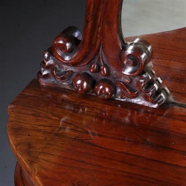 Grote foto antieke kast lage mahonie kast dressoir met spiegel serpentine shaped ca. 1870 met spiegelwand antiek en kunst spiegels