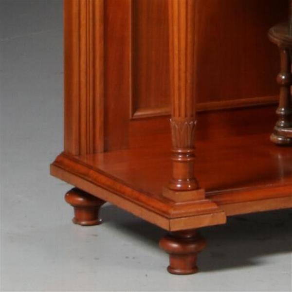 Grote foto antieke kast notenhouten vitrinekast ca 1890 velours bekleed no.602112 antiek en kunst stoelen en banken