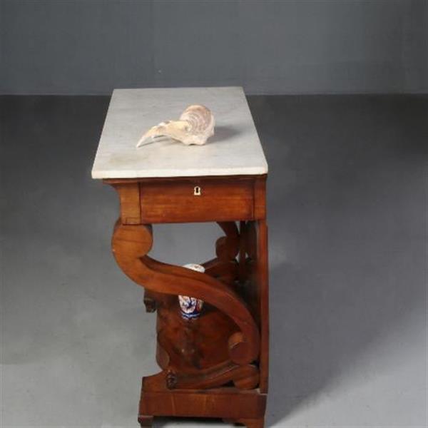 Grote foto antieke bijzettafels hollandse wandtafel of trumeau met 2 zij lade ca. 1840 no.602121 antiek en kunst stoelen en banken