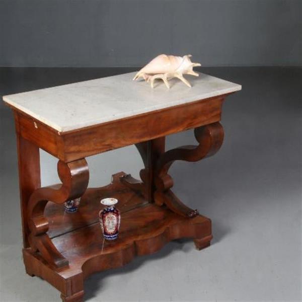 Grote foto antieke bijzettafels hollandse wandtafel of trumeau met 2 zij lade ca. 1840 no.602121 antiek en kunst stoelen en banken