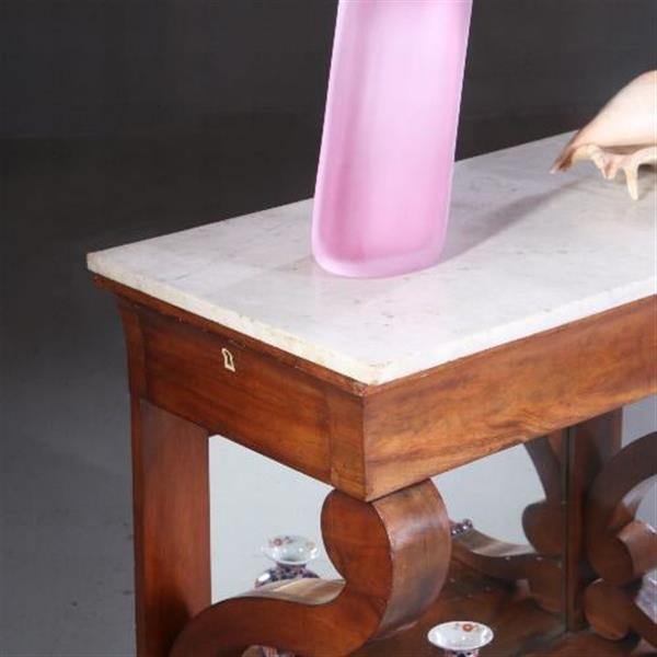 Grote foto antieke bijzettafels hollandse wandtafel of trumeau met 2 zij lade ca. 1840 no.602121 antiek en kunst stoelen en banken