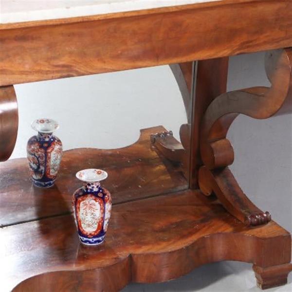 Grote foto antieke bijzettafels hollandse wandtafel of trumeau met 2 zij lade ca. 1840 no.602121 antiek en kunst stoelen en banken