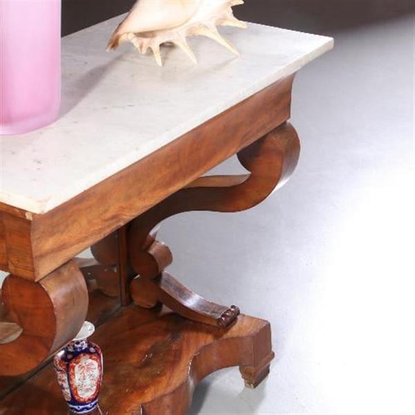 Grote foto antieke bijzettafels hollandse wandtafel of trumeau met 2 zij lade ca. 1840 no.602121 antiek en kunst stoelen en banken
