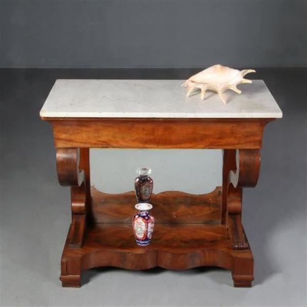 Grote foto antieke bijzettafels hollandse wandtafel of trumeau met 2 zij lade ca. 1840 no.602121 antiek en kunst stoelen en banken