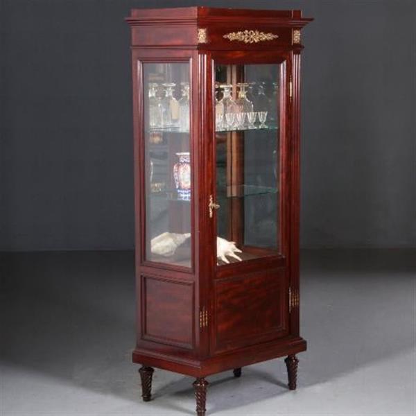 Grote foto antieke kast hollandse mahonie empire stijl vitrine ca. 1880 met brons beslag no.662716 antiek en kunst stoelen en banken