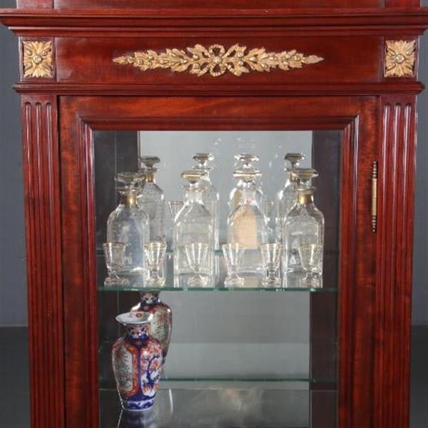 Grote foto antieke kast hollandse mahonie empire stijl vitrine ca. 1880 met brons beslag no.662716 antiek en kunst stoelen en banken