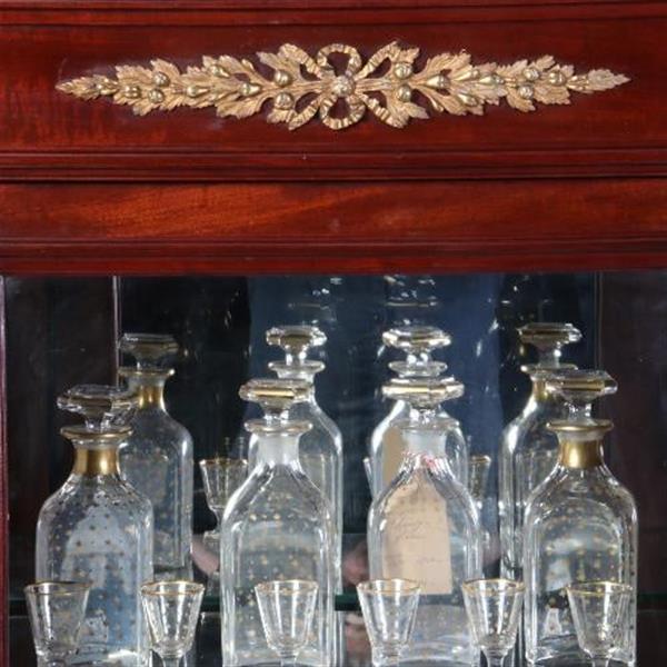 Grote foto antieke kast hollandse mahonie empire stijl vitrine ca. 1880 met brons beslag no.662716 antiek en kunst stoelen en banken