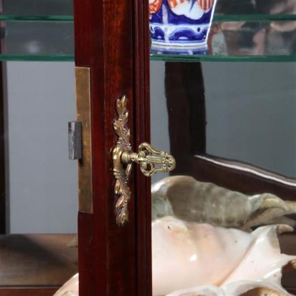 Grote foto antieke kast hollandse mahonie empire stijl vitrine ca. 1880 met brons beslag no.662716 antiek en kunst stoelen en banken