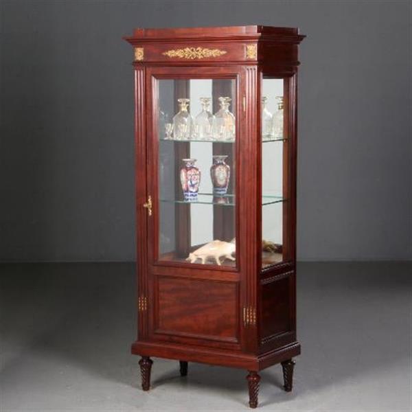 Grote foto antieke kast hollandse mahonie empire stijl vitrine ca. 1880 met brons beslag no.662716 antiek en kunst stoelen en banken