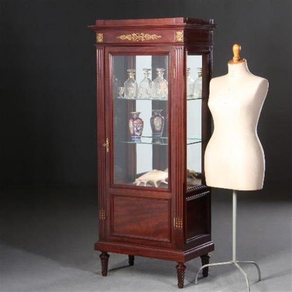 Grote foto antieke kast hollandse mahonie empire stijl vitrine ca. 1880 met brons beslag no.662716 antiek en kunst stoelen en banken