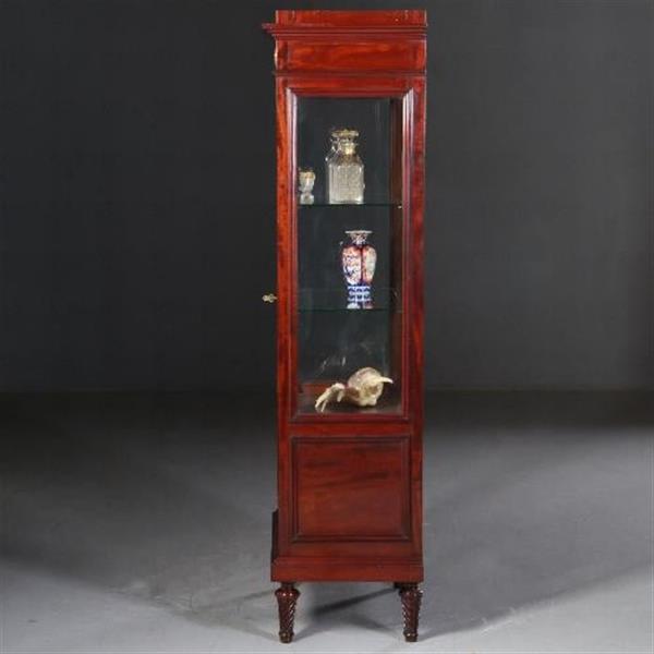 Grote foto antieke kast hollandse mahonie empire stijl vitrine ca. 1880 met brons beslag no.662716 antiek en kunst stoelen en banken