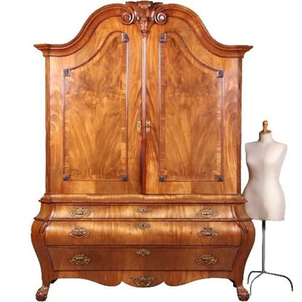 Grote foto antieke kast reusachtig hollands louis seize kabinet ca.1770 in blond bloemmahonie no.670421 antiek en kunst stoelen en banken
