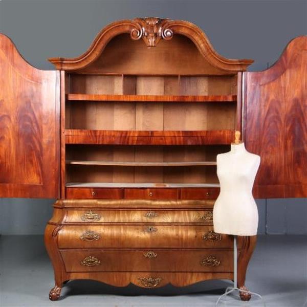 Grote foto antieke kast reusachtig hollands louis seize kabinet ca.1770 in blond bloemmahonie no.670421 antiek en kunst stoelen en banken