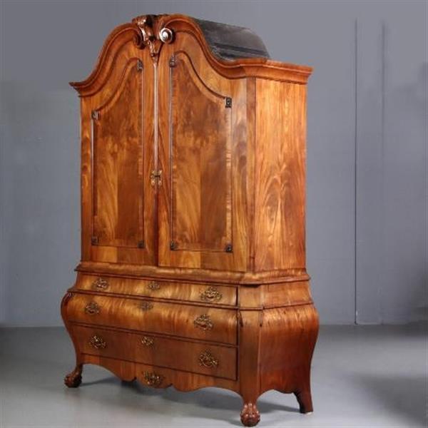 Grote foto antieke kast reusachtig hollands louis seize kabinet ca.1770 in blond bloemmahonie no.670421 antiek en kunst stoelen en banken