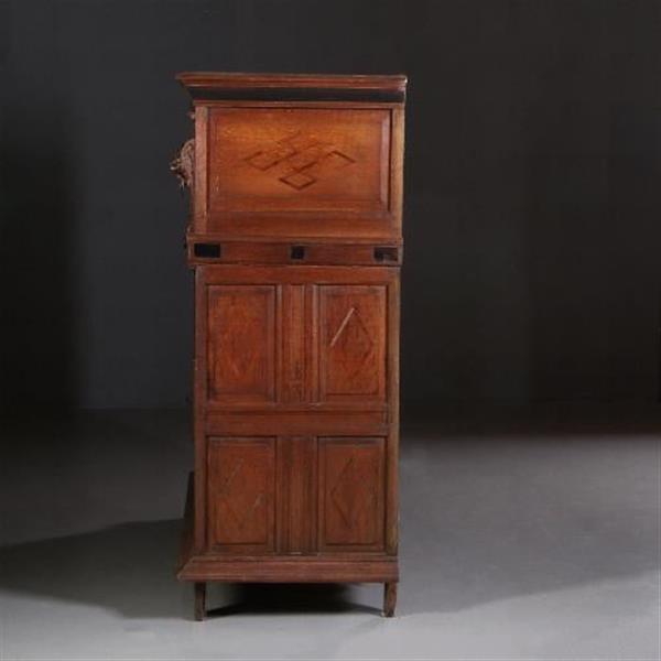 Grote foto antieke kasten zeeuwse vierdeurskast ca. 1660 met kussens en ebbenhout no.681429 antiek en kunst stoelen en banken