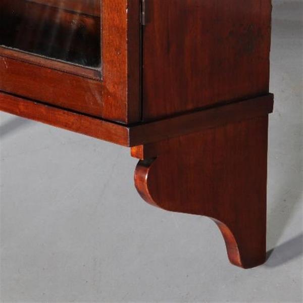 Grote foto wandkastje vitrine met n deur en verstelbare planken ca. 1860 mahonie no.671935 antiek en kunst stoelen en banken