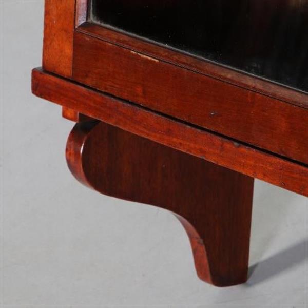 Grote foto wandkastje vitrine met n deur en verstelbare planken ca. 1860 mahonie no.671935 antiek en kunst stoelen en banken