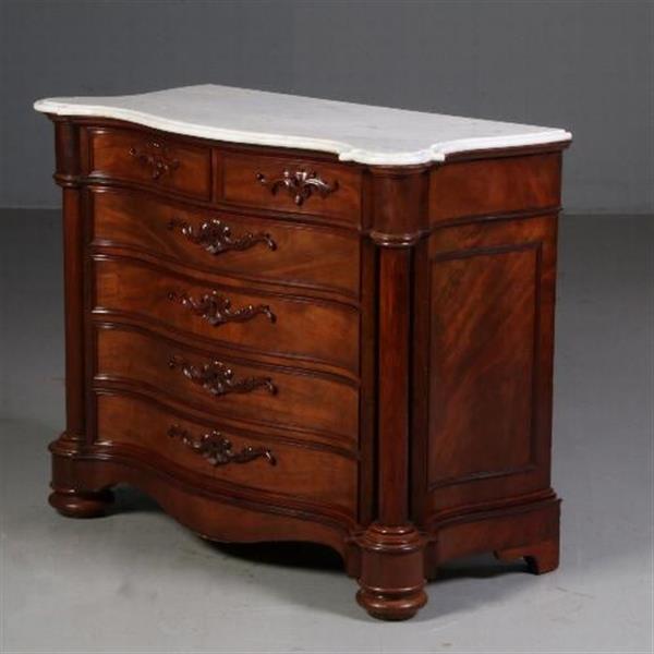 Grote foto antieke kasten orgelgebogen commode mat wit marmer ca. 1870 zeer rijk uitgevoerd meubel no.70096 antiek en kunst stoelen en banken