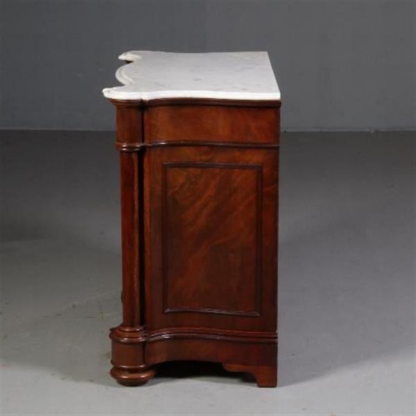 Grote foto antieke kasten orgelgebogen commode mat wit marmer ca. 1870 zeer rijk uitgevoerd meubel no.70096 antiek en kunst stoelen en banken