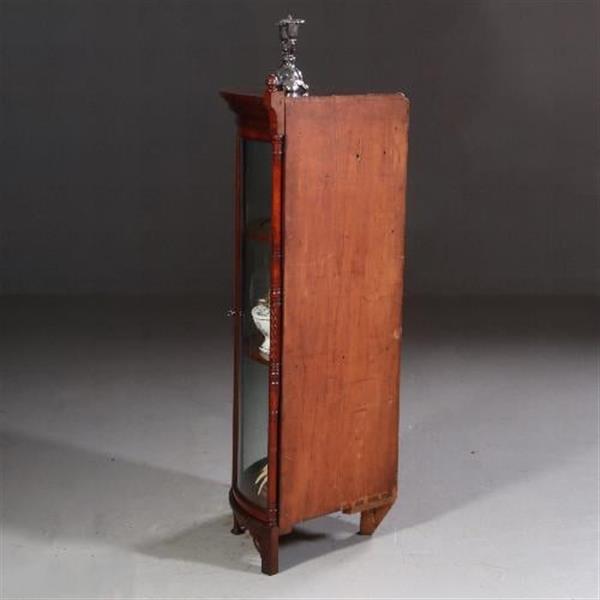 Grote foto antieke kast kwartronde hoekkast in mahonie ca. 1890 met gebogen ruiten no.722117 antiek en kunst stoelen en banken
