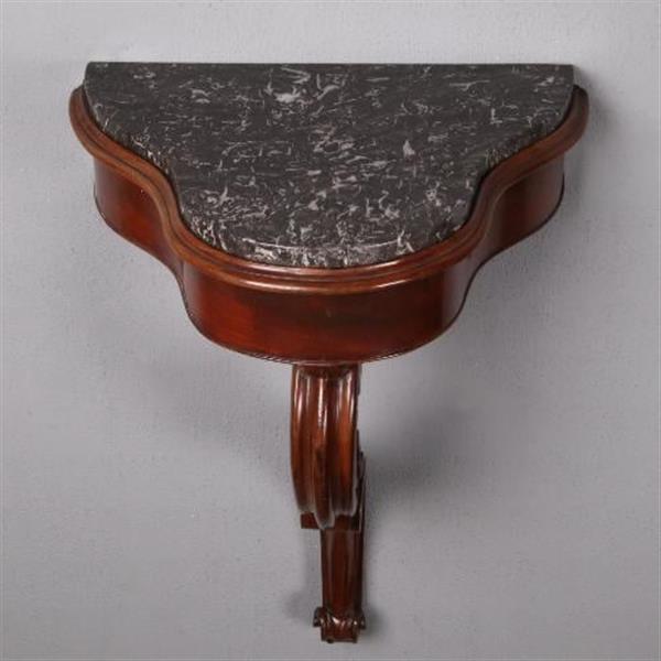 Grote foto antiek wandconsole wandtafel in mahonie ca. 1850 met marmer no.470444 antiek en kunst stoelen en banken