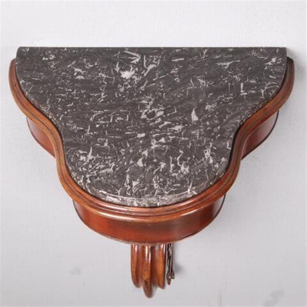 Grote foto antiek wandconsole wandtafel in mahonie ca. 1850 met marmer no.470444 antiek en kunst stoelen en banken