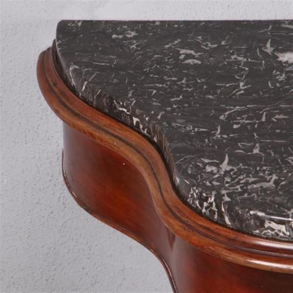 Grote foto antiek wandconsole wandtafel in mahonie ca. 1850 met marmer no.470444 antiek en kunst stoelen en banken