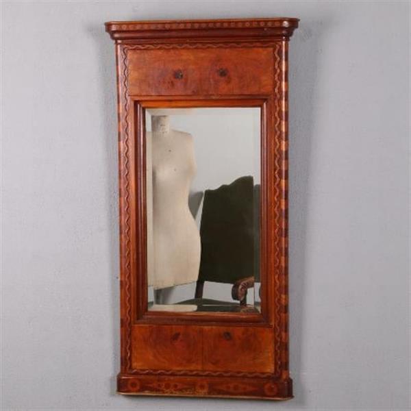 Grote foto antieke spiegels rijk ingelegde noten en mahonie spiegel met facet geslepen glas no.752837 hoogte antiek en kunst spiegels