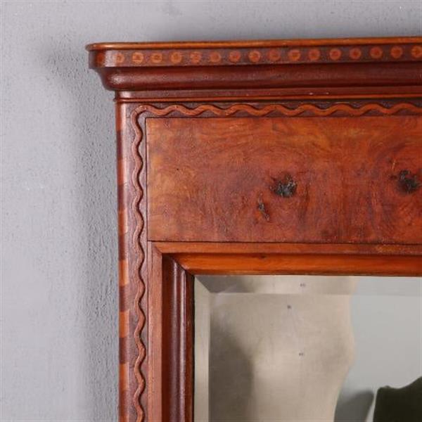 Grote foto antieke spiegels rijk ingelegde noten en mahonie spiegel met facet geslepen glas no.752837 hoogte antiek en kunst spiegels