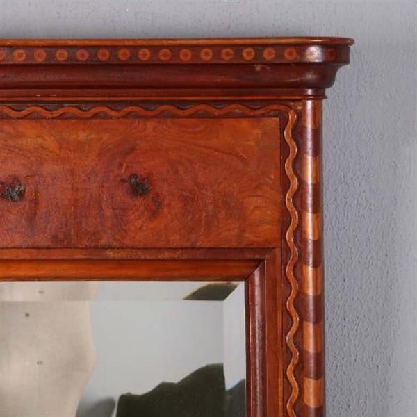 Grote foto antieke spiegels rijk ingelegde noten en mahonie spiegel met facet geslepen glas no.752837 hoogte antiek en kunst spiegels