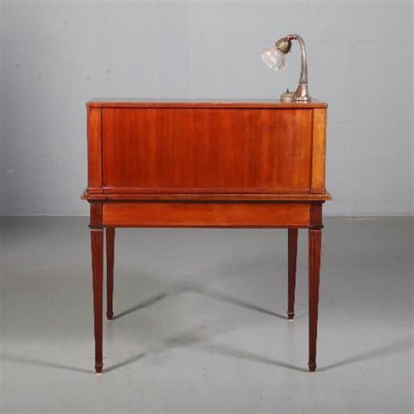 Grote foto antieke mahonie werktafel in louis seize stijl ca. 1890 met 2 grote laden en een opzetkast no.76241 antiek en kunst stoelen en banken