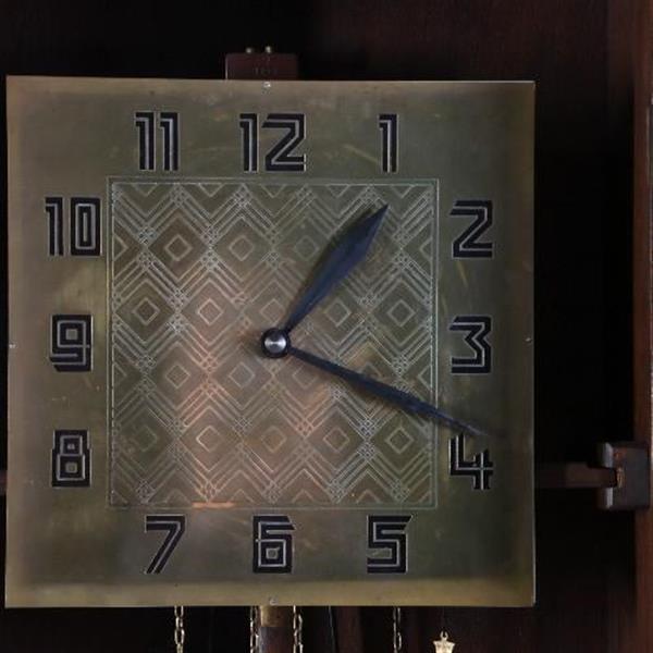 Grote foto antiek varia staand horloge art deco ca. 1910 vierkante wijzerplaat en slinger met garantie no.6 antiek en kunst overige in antiek gebruiksvoorwerpen