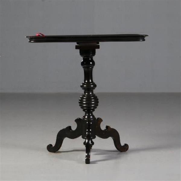 Grote foto antieke bijzettafel wijntafel bijzettafel willem iii ca. 1875 zwart gepolitoerd no. 782323 antiek en kunst stoelen en banken
