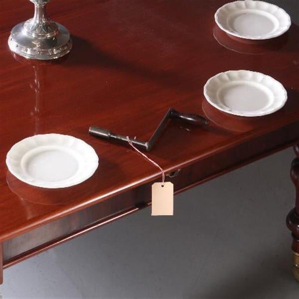 Grote foto smetteloze lange tafel wind out table met slinger ca. 1850 tot 14 personen no.831031 antiek en kunst stoelen en banken