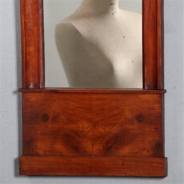 Grote foto antieke spiegel vroeg biedermeier spiegel met dubbele kap en brons beslag 1825 kersenhout no.851 antiek en kunst spiegels
