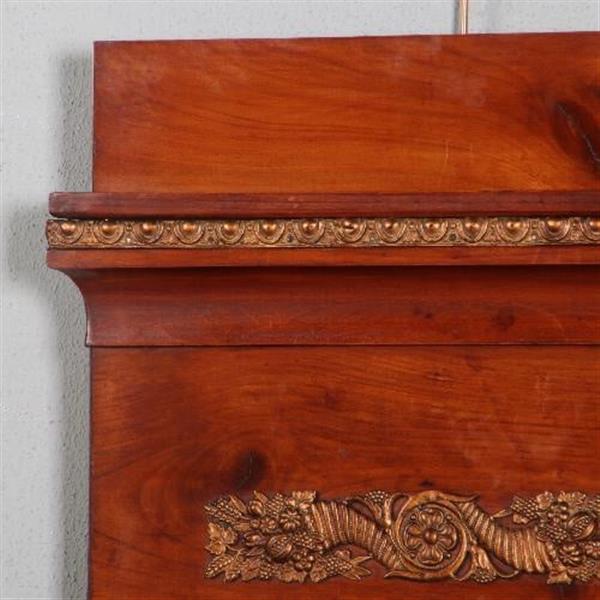 Grote foto antieke spiegel vroeg biedermeier spiegel met dubbele kap en brons beslag 1825 kersenhout no.851 antiek en kunst spiegels