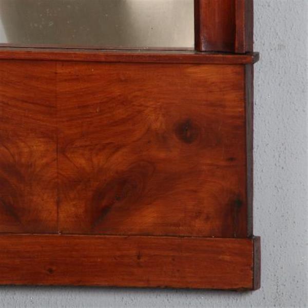 Grote foto antieke spiegel vroeg biedermeier spiegel met dubbele kap en brons beslag 1825 kersenhout no.851 antiek en kunst spiegels