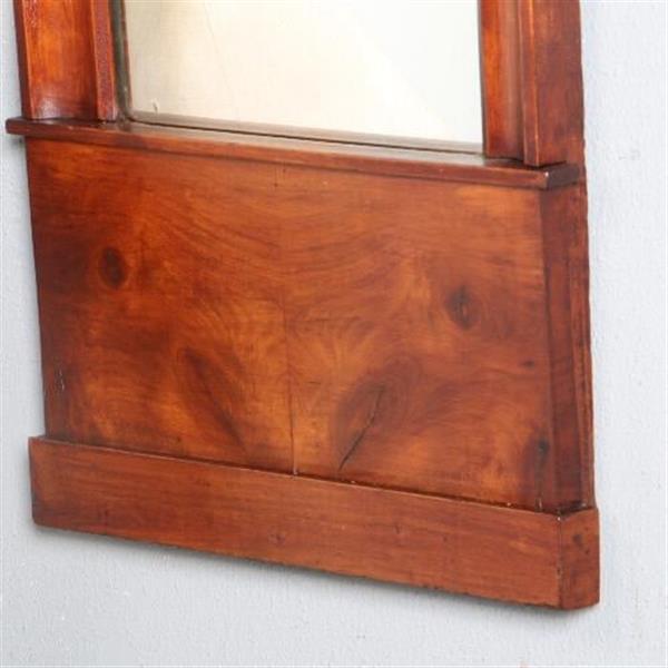 Grote foto antieke spiegel vroeg biedermeier spiegel met dubbele kap en brons beslag 1825 kersenhout no.851 antiek en kunst spiegels