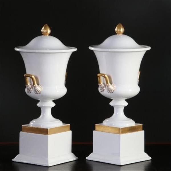 Grote foto antiek varia stel van 2 grote deksel coupes wit porselein met goud rosenthal ca 1910 no.840176 antiek en kunst overige in antiek gebruiksvoorwerpen
