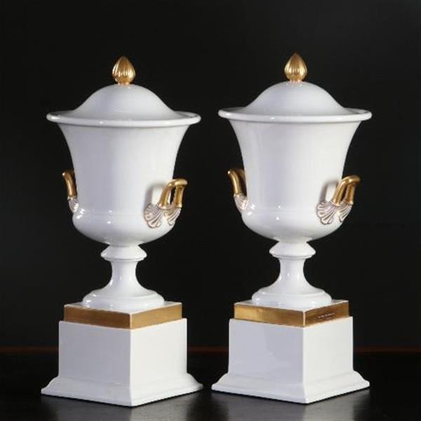 Grote foto antiek varia stel van 2 grote deksel coupes wit porselein met goud rosenthal ca 1910 no.840176 antiek en kunst overige in antiek gebruiksvoorwerpen