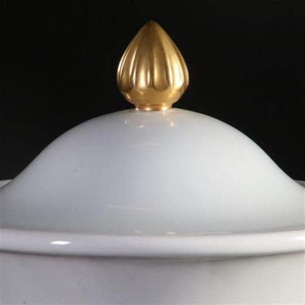 Grote foto antiek varia stel van 2 grote deksel coupes wit porselein met goud rosenthal ca 1910 no.840176 antiek en kunst overige in antiek gebruiksvoorwerpen