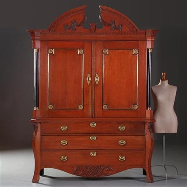Grote foto antieke kasten reusachtig fries kabinet prachtige oude meekrap kleur no.860460 antiek en kunst stoelen en banken