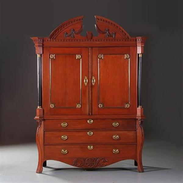 Grote foto antieke kasten reusachtig fries kabinet prachtige oude meekrap kleur no.860460 antiek en kunst stoelen en banken